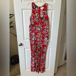 Floral Red Jumpsuit